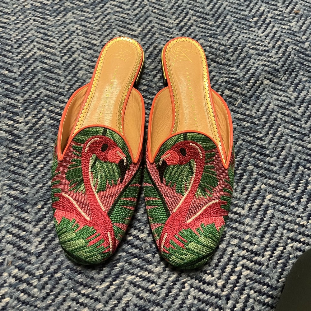 Charlotte Olympia Flamingo slides